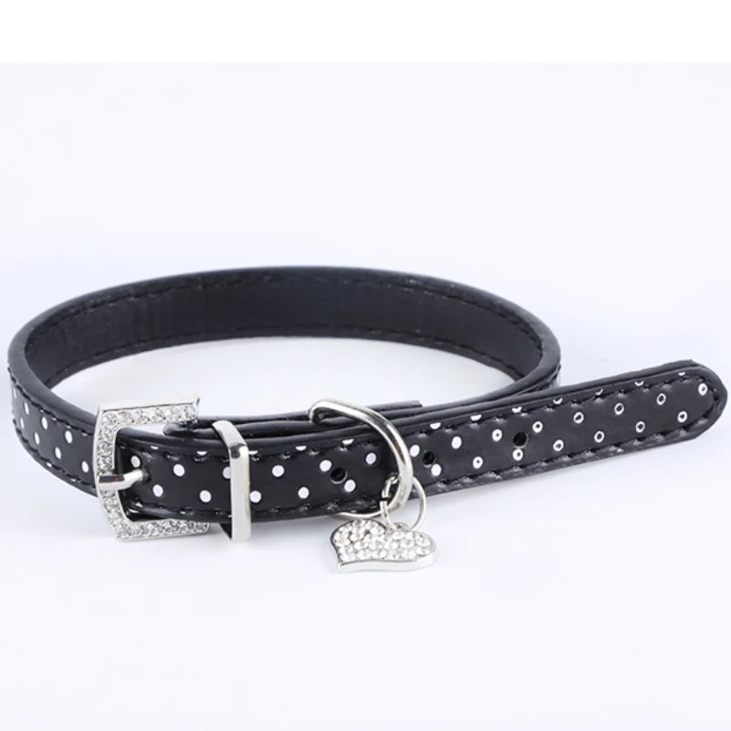 Ошейник для собак подвеска в форме сердца с кристаллами маленький ошейник кошек