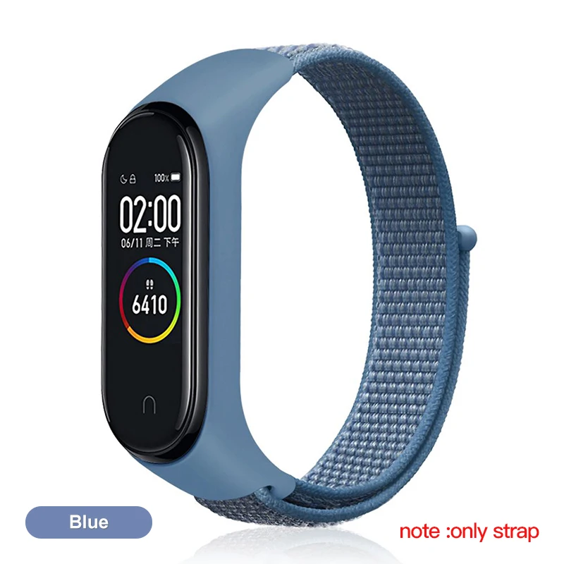 IONCT нейлоновый браслет для mi Группа 4 спортивного стиля с correa pulsera ремень для Xiaomi mi band 3 ремешок mi Группа 4 Global Smart аксессуары - Цвет: Синий