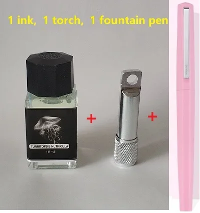 1 ink 1 torch 1 pen 18 мл/светильник для бутылок, невидимые чернила для авторучки, флуоресцентные чернила без углерода, видимые только под УФ-светильник, чернила для авторучки - Цвет: 1 ink 1 torch 1 pen