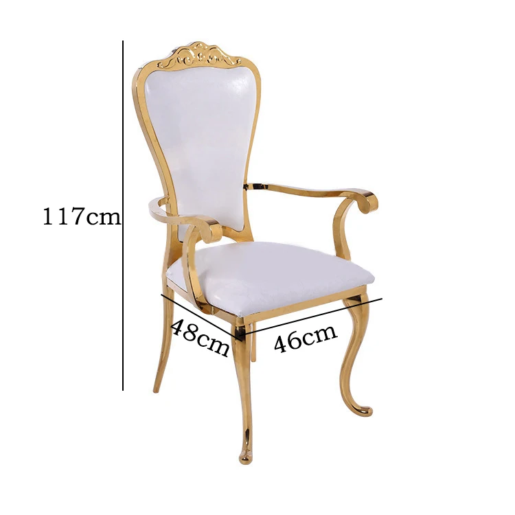 

China modern style metal frame PU leather soft dining chair with high backrest handrail for dining room restaurant