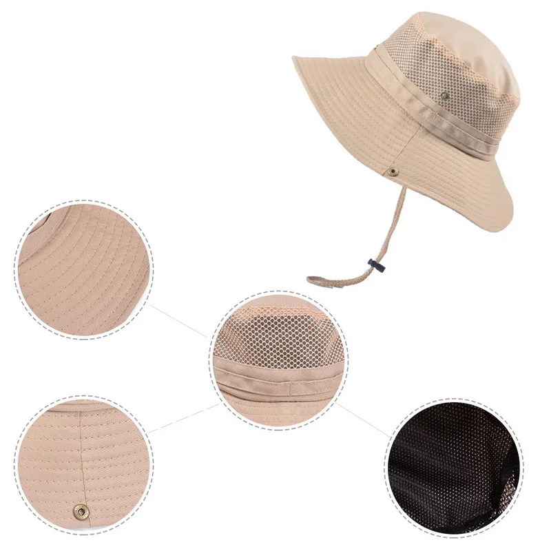 Adisputent шляпа мужская сетчатая летняя рыболовная Кепка с широкими полями УФ Защита