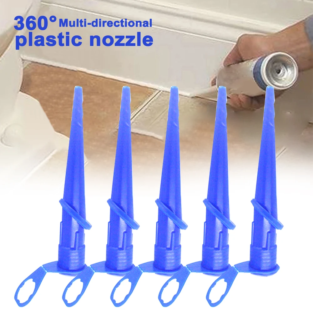 

5pcs Multi Directional Professional Universal Sealing Durable Caulking Nozzle Construction Tools Glass Glue Tip Mouth Blue