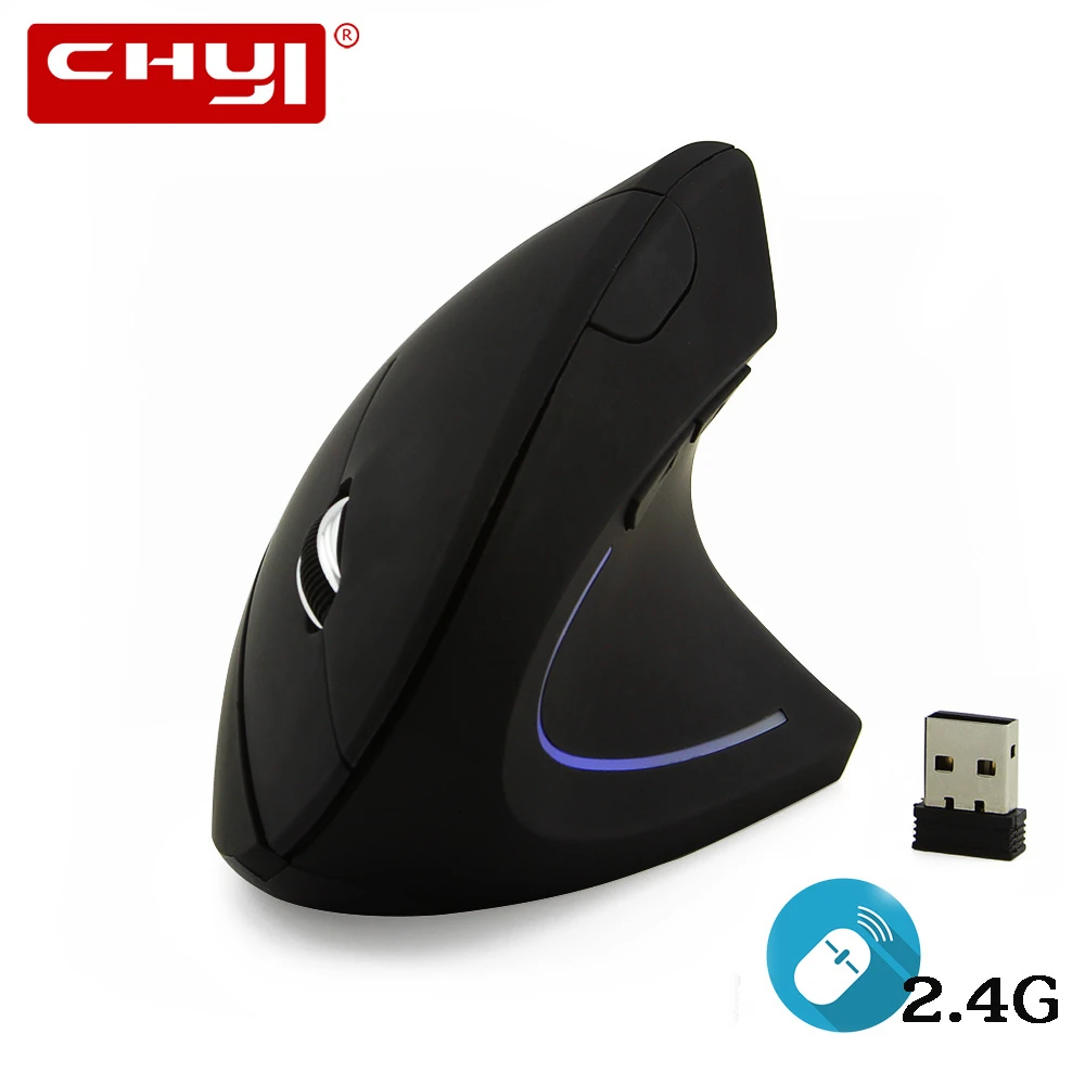 CHYI беспроводная Вертикальная Usb компьютерная мышь 2,4 ГГц эргономичная оптическая 6 кнопок 3d PC Mause 1600 dpi компьютерные мыши с подсветкой для IOS ноутбука Macbook