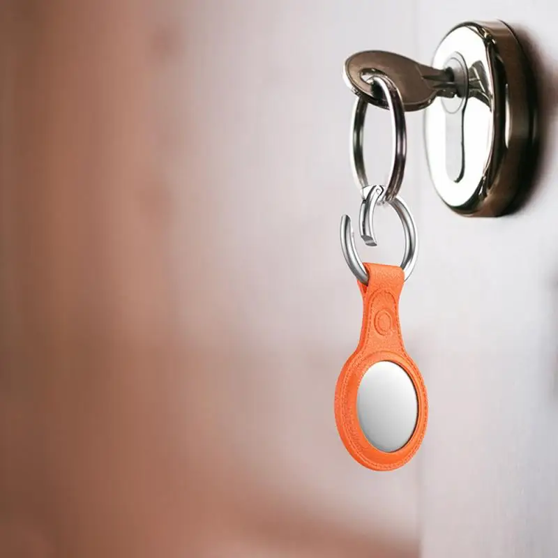 tpu protection case leather protective case for airtag cover hangable keychain locator tracker cover for airtags case free global shipping