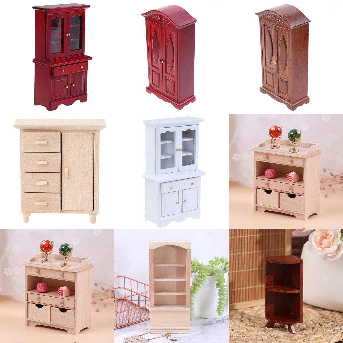 

Wardrobe Mini Book Bookshelf Cabinet Bedroom Furniture Model Kits Home Living For Dollhouse Scale Miniature
