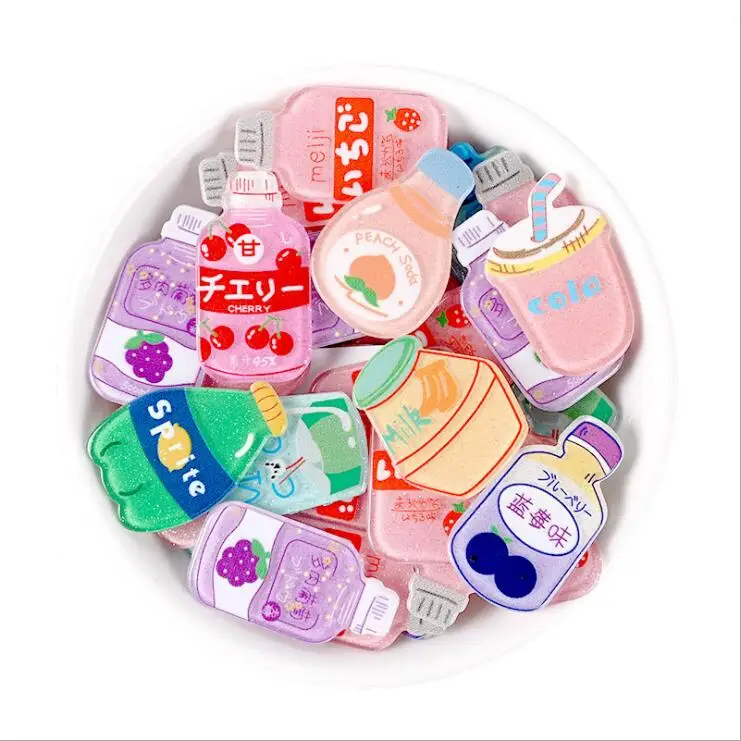 

20Pcs Beverage Bottles Flatback Resin Cabochon Embellishments For Scrapbooking DIY Accessories Decoration Crafts