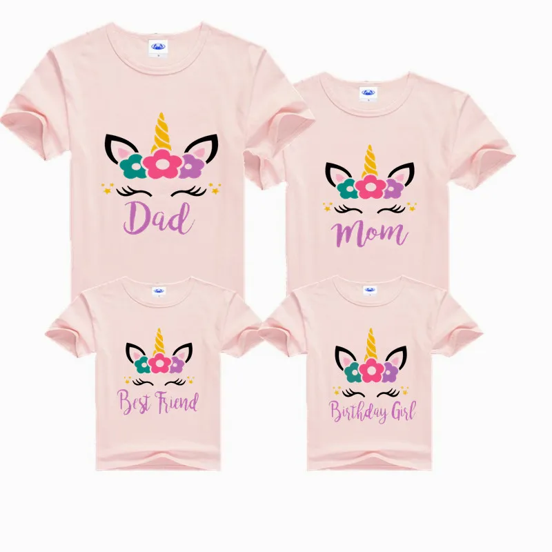 Рубашка для дня рождения с единорогом семейная рубашка двоих и короной одежда