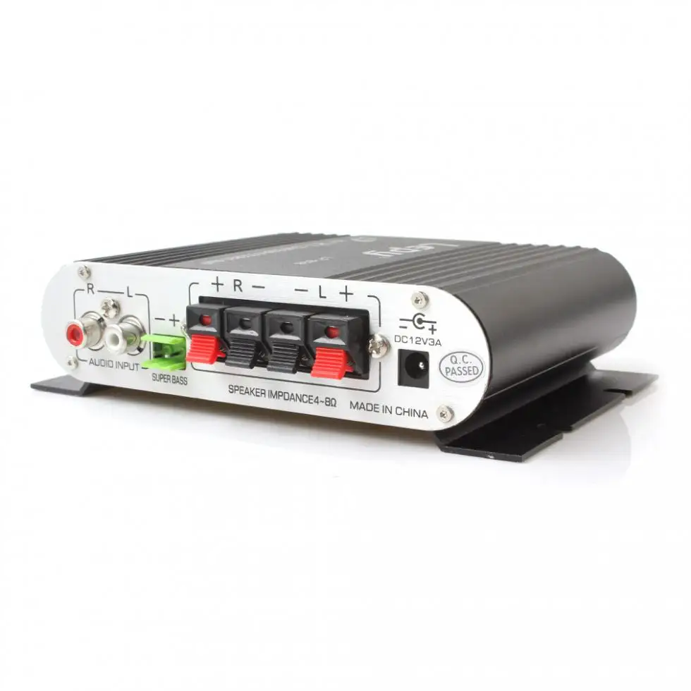 Lepy LP-838 Power Car Amplifier Hi-Fi 2.1 MP3 Radio Audio Stereo Bass Speaker Booster Player for Motorbike Home No Power Plug
