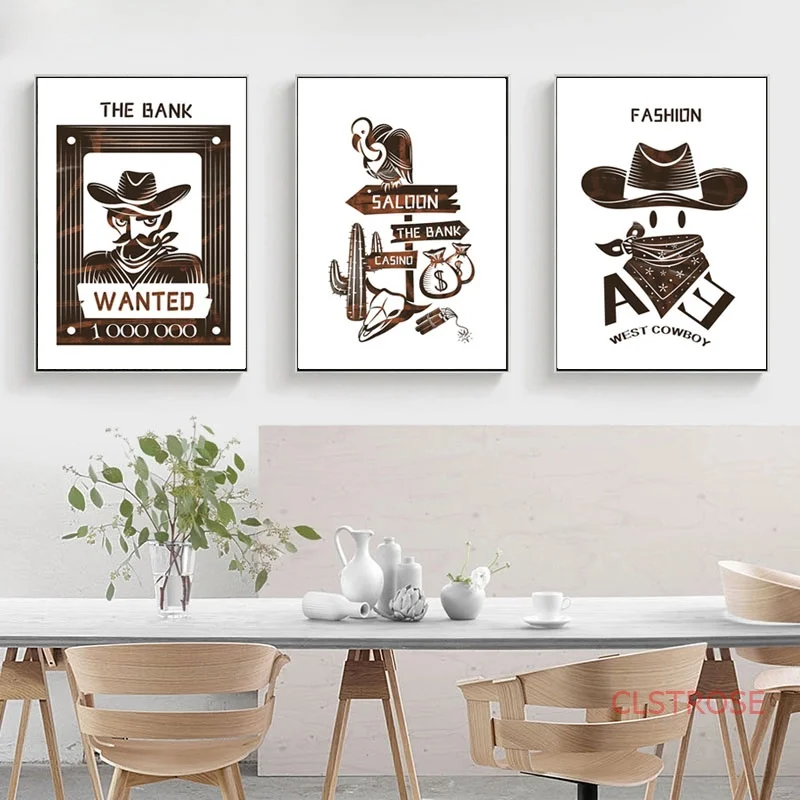 Скандинавский стиль индивидуальный ковбойский холст в западном стиле