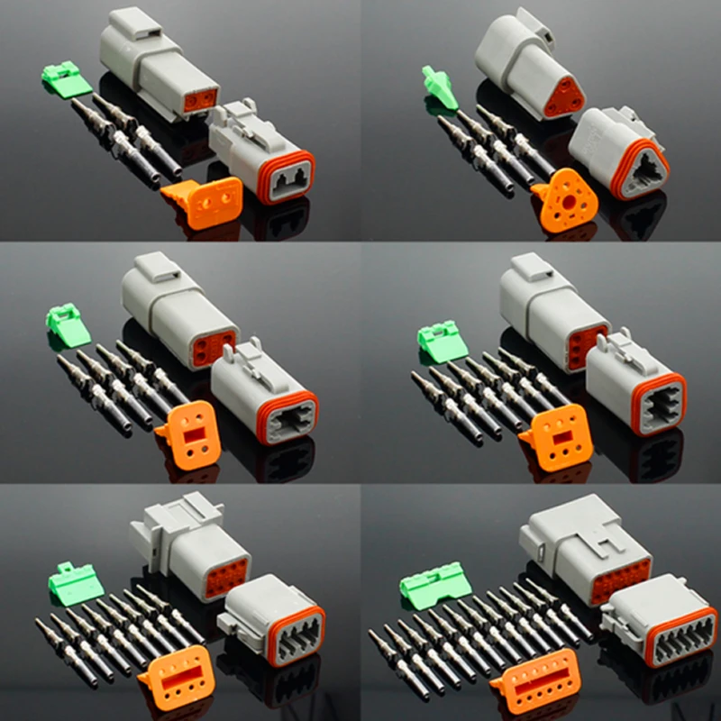 

1 комплект DT conector DT06-2S/DT04-2P 2P 3P 4P 6P 8P 12P водонепроницаемый Электрический разъем для автомобильного мотора грузовика с контактами