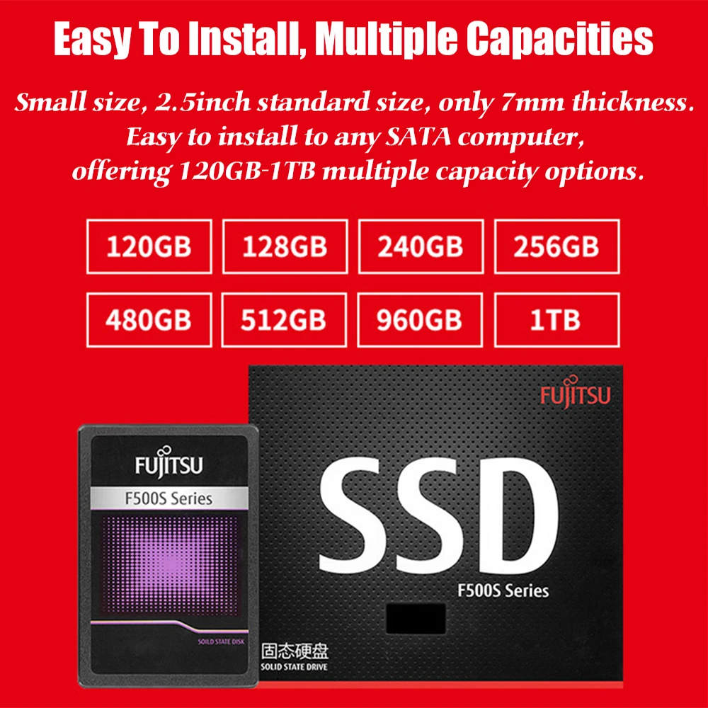 FUJITSU hd ssd 1 ТБ sata iii 3D NAND Flash TLC SMI Phison Realtek 500 МБ/с. Внутренние твердотельные накопители