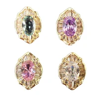 100pcslot 78mm 3d nail oval zircon rhinestones crystal luxury metal diamond studded handmade 4 colors bulk decorations vi dk