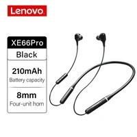 lenovo xe66 pro dual dynamic neckband wireless headphones bluetooth earphone 4 speakers hifi stereo hd call waterproof with mic