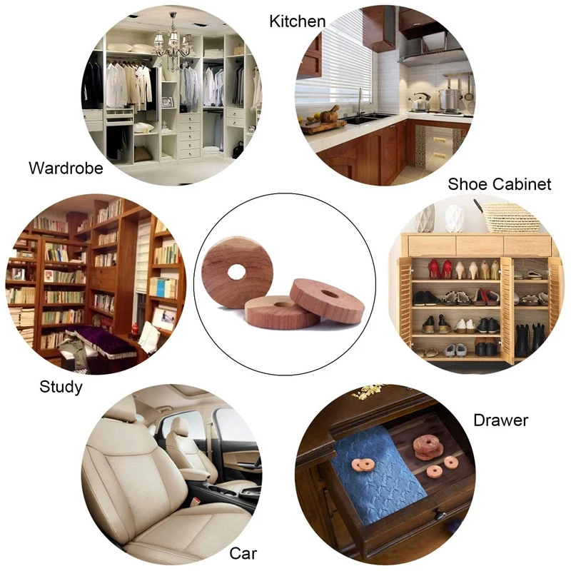 Ароматические кедровые блоки для хранения одежды кольца из натурального кедра