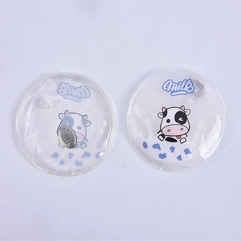 

Cute Round Cartoon Transparent Hand Warmer Print Pvc Mini Water-Filling Hot Water Bottle Bag Warm Relaxing Heats Random Pattern