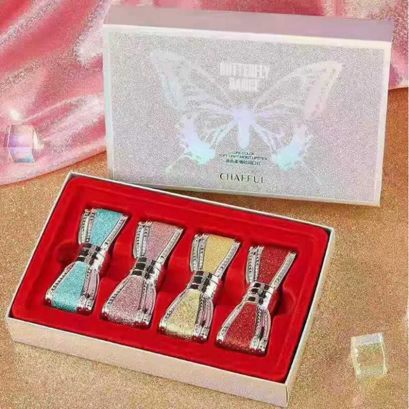 Роскошный макияж бант помада матовая светильник лая Дымчатая Алмазная Красная