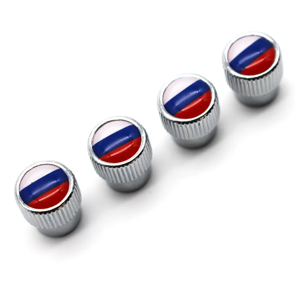 4 шт./компл. цинковый сплав Российский национальный флаг крышка на стержень