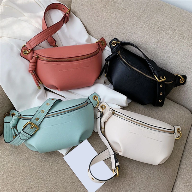 

Women Waist Packs Leather Fanny Letter Belt Bags New High Quality Shoulder Wild Messenger Fashion Chest Crossbody Bag Pouch