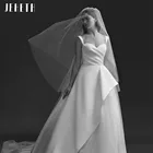 Женское атласное свадебное платье JEHETH, элегантное белое платье из тюля, простое платье для выпускного вечера