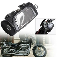 universal motorcycle bag bicycle front handlebar travel pouch front luggage bag black 2 5l nylon waterproof tool storage