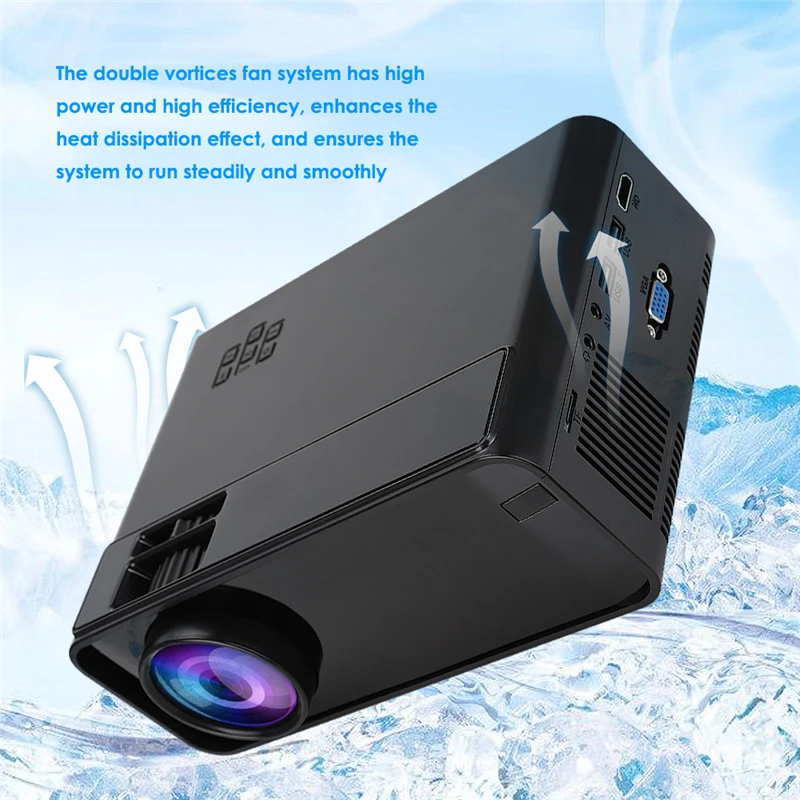Портативный светодиодный проектор Wi Fi Bluetooth 1080P для домашнего кинотеатра HDMI USB