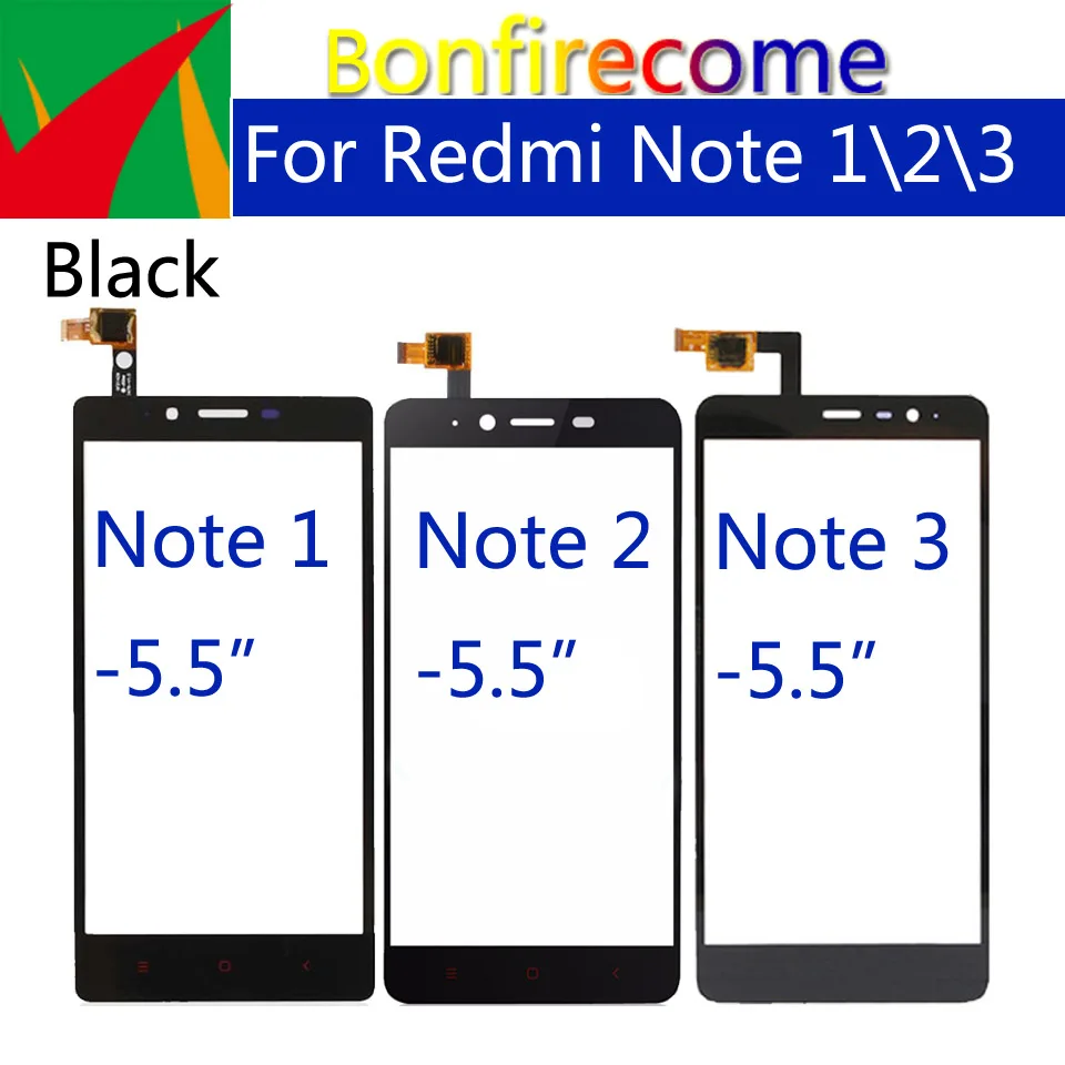 ЖК-экран 5 дюйма для Xiaomi Redmi Note 1 2 3 сенсорный экран ЖК-дисплей стеклянная линза