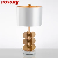aosong contemporary table lamps for the bedroom art marble desk light home decorative for foyer living room office