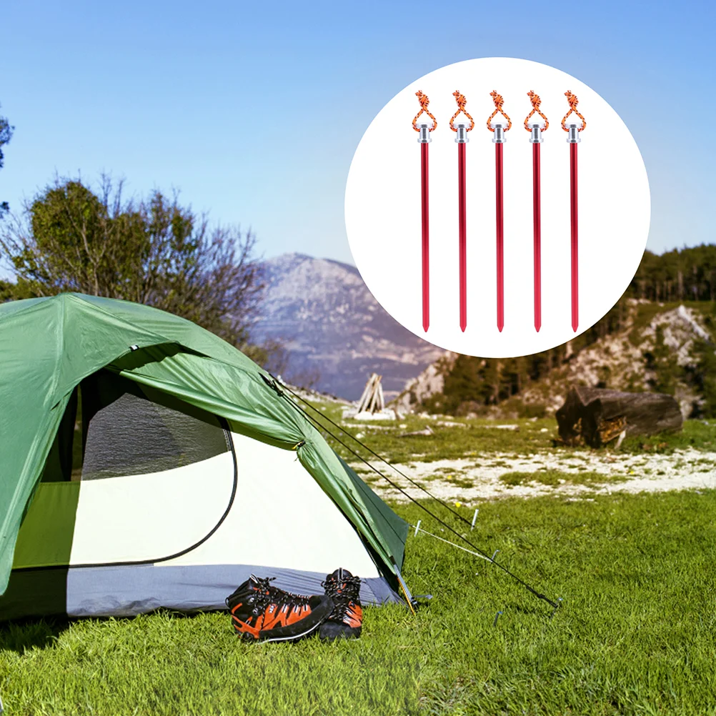 

8PCS Aluminum Alloy Ground Nail Portable Camping Ground Pegs Tent Nail