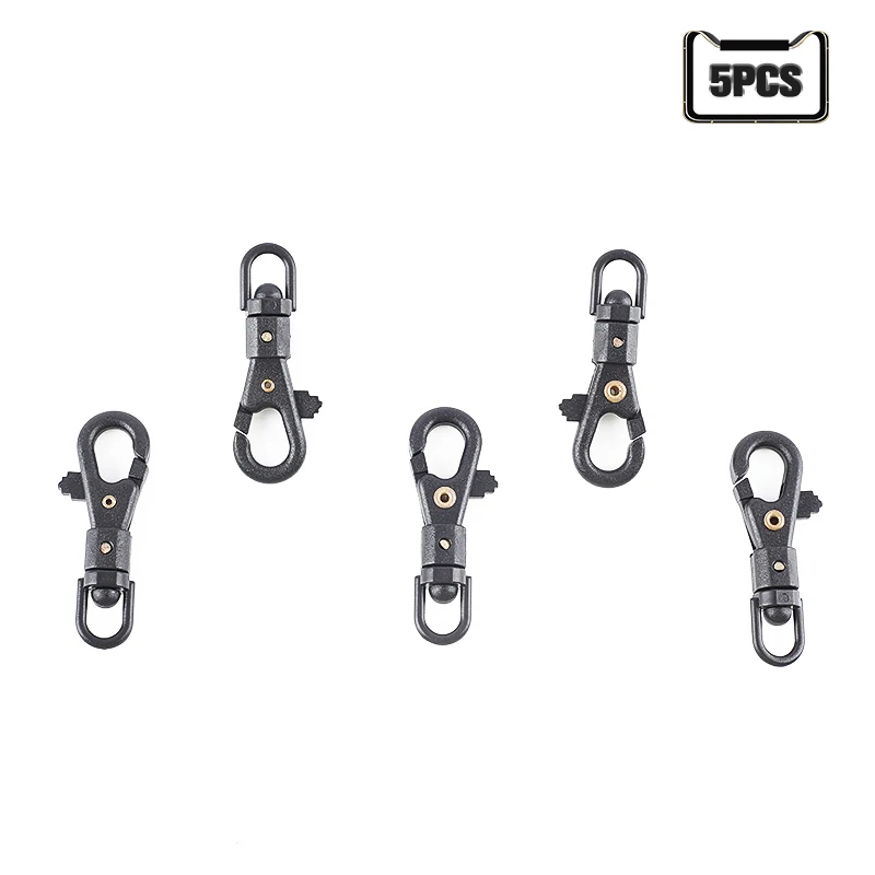 

5 Pcs Survival Carabiner Rotatable Buckle Quickdraw Chain Tool Key Chain Lightweight Plastic Umbrella Rope Quick Hook