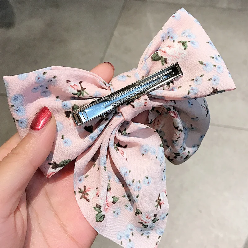 

Korean Daisy Hair Bow Ties Hair Clips Satin Two Layer Butterfly Bow For Women Bowknot Hairpins Trendy Duckbill Hair Accessories