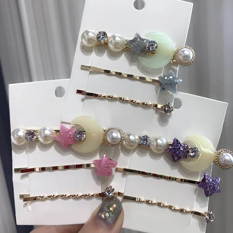 2/3 шт./компл. леди модная с кристаллами и жемчугом геометрический Заколки для