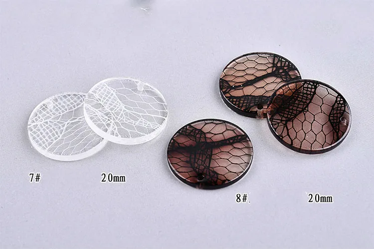 Южно-корейские геометрические круглые серьги акриловые кружевные аксессуары