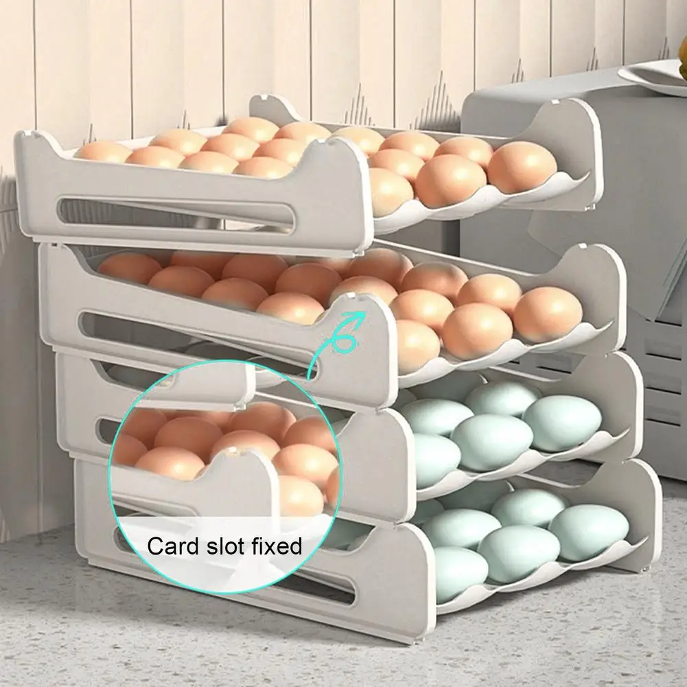 

Egg Holder Storage case Stackable Refrigerator Egg Storage Container lightweight kitchen storage food Organizer box egg tray