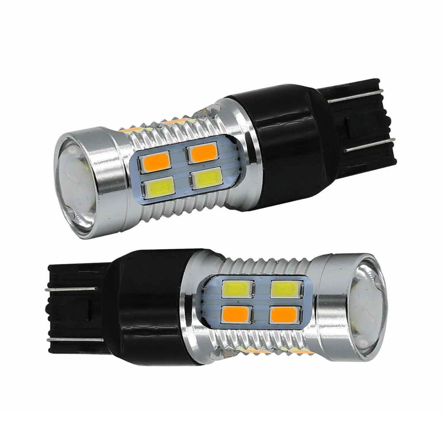 

Auto LED Light Bulbs Car DRL Parking Switchback Turn Signal White/Amber 2Pcs