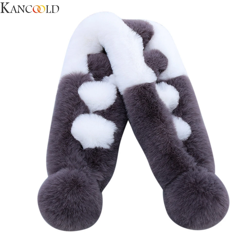 KANCOOLD Лоскутные цвета женский шарф зимние теплые шали воротник мягкая теплая