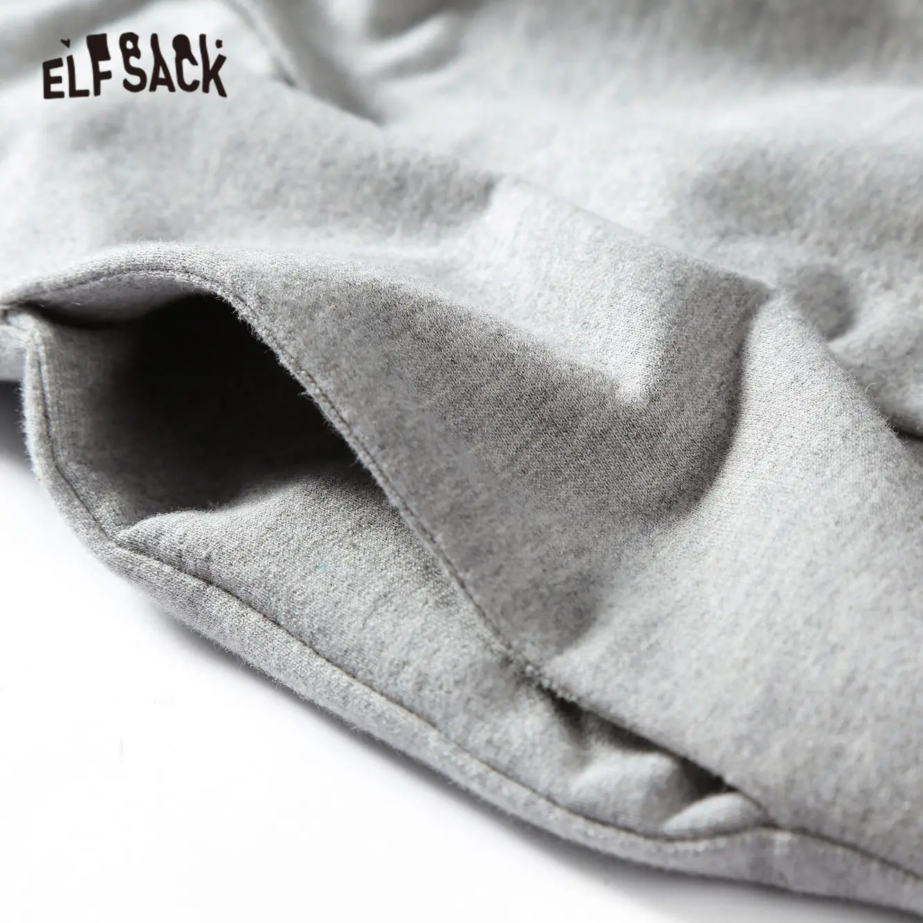 ELFSACK серые одноцветные с эластичной талией свободные повседневные для женщин