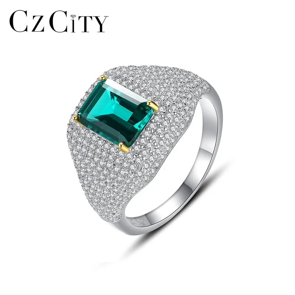 CZCITY крошечные AAA CZ камень кольца паве реальные 925 стерлингового серебра с
