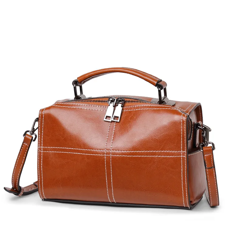 

WOMEN'S Leather Bags Retro 2020 New Style Leather Messenger Bag WOMEN'S Single-shoulder Bag Handbag Square Sling Bag