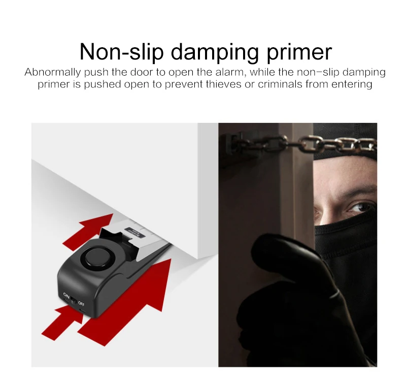120dB мини Беспроводной вибрации сигнализации дверной стоп сигнал тревоги для дома