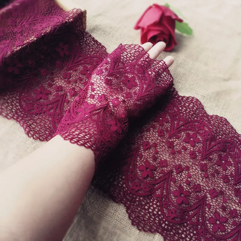 22 см широкая винно-красная растягивающаяся кружевная юбка с подолом аксессуары