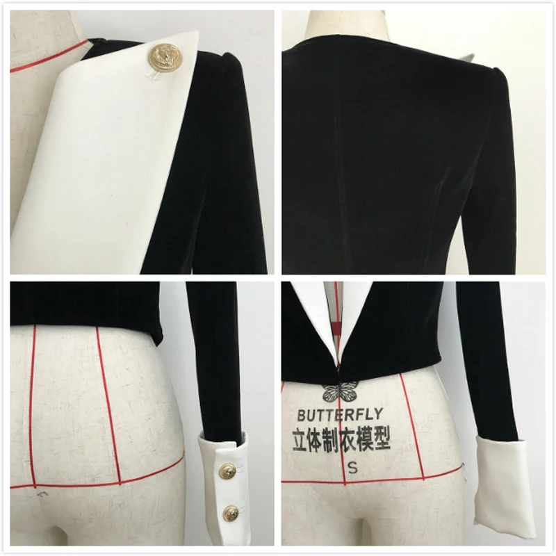 Женский бархатный блейзер на пуговицах привлекательный облегающий пиджак с