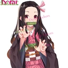 Kimetsu No Yaiba Nezuko Demon Slayer аниме наклейка для девочек Мотокросс Гонки шлем для ноутбука стены багажника виниловая наклейка на машину высечка