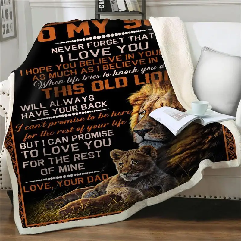 

Nach Express Liebe ZU Meinem Sohn tier lion gedruckt Decken bettwäsche Sherpa Decke auf dem Bett sofa quilt Hause Textilien nick