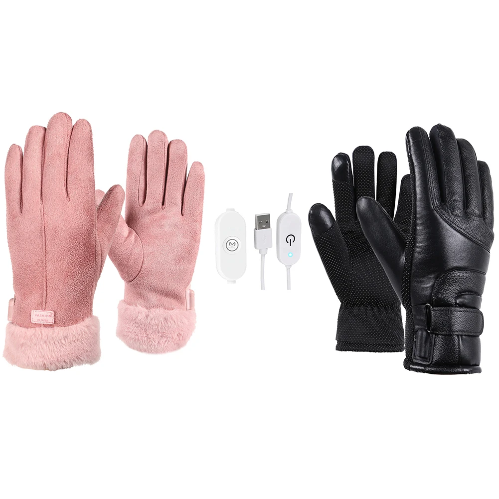 

USB Electric Heated Gloves, Thermal Gloves Rechargeable Battery Powered Hand Warmer For Fishing Skiing Motorcycle Cycling