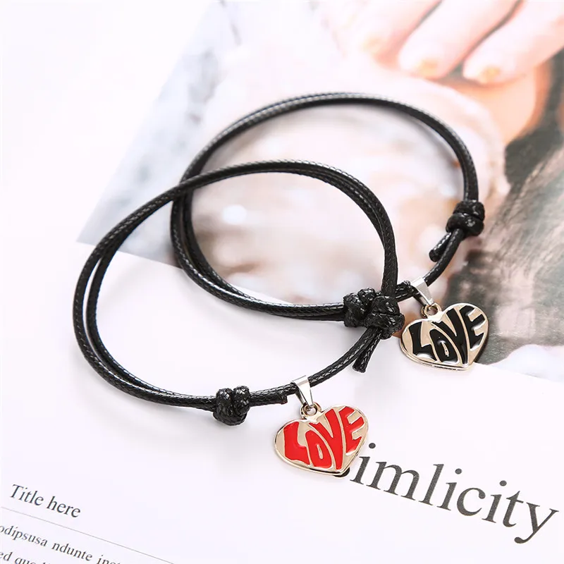 2 шт./компл. влюбленных браслеты для женщин и мужчин надписью Love винтажный