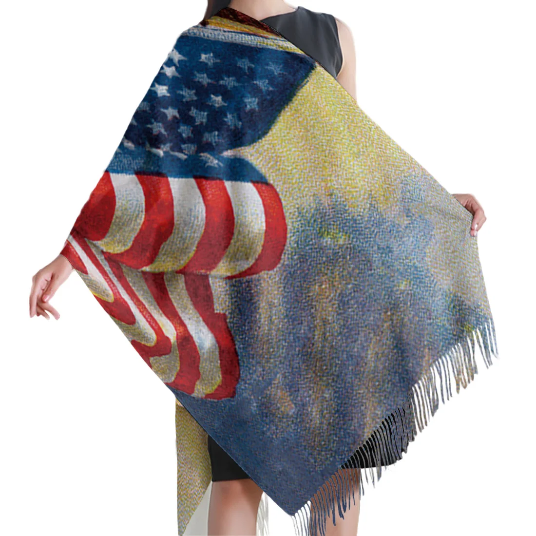 Женский зимний шарф американский флаг Орел мужские кашемировые шарфы для шеи