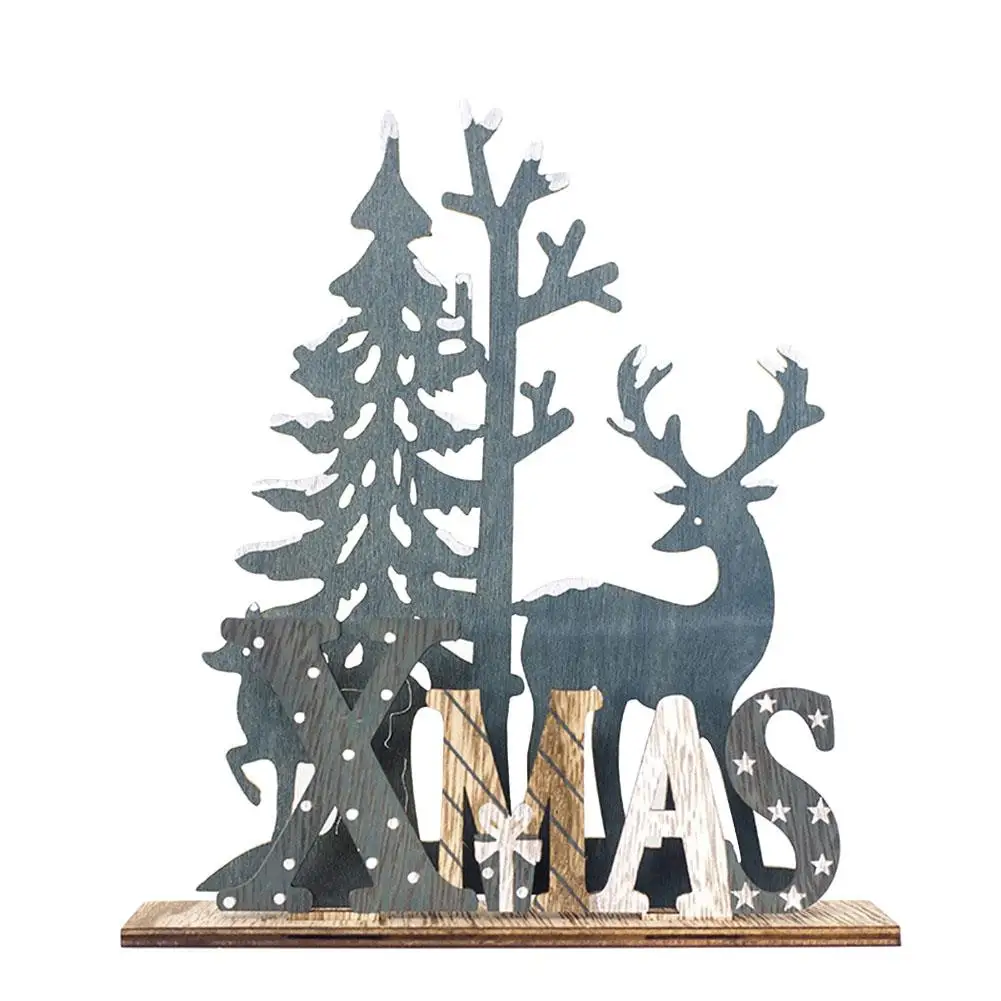 

Elk Xmas Tree Wooden Ornaments Christmas Party DIY Crafts Home Garden Decoration