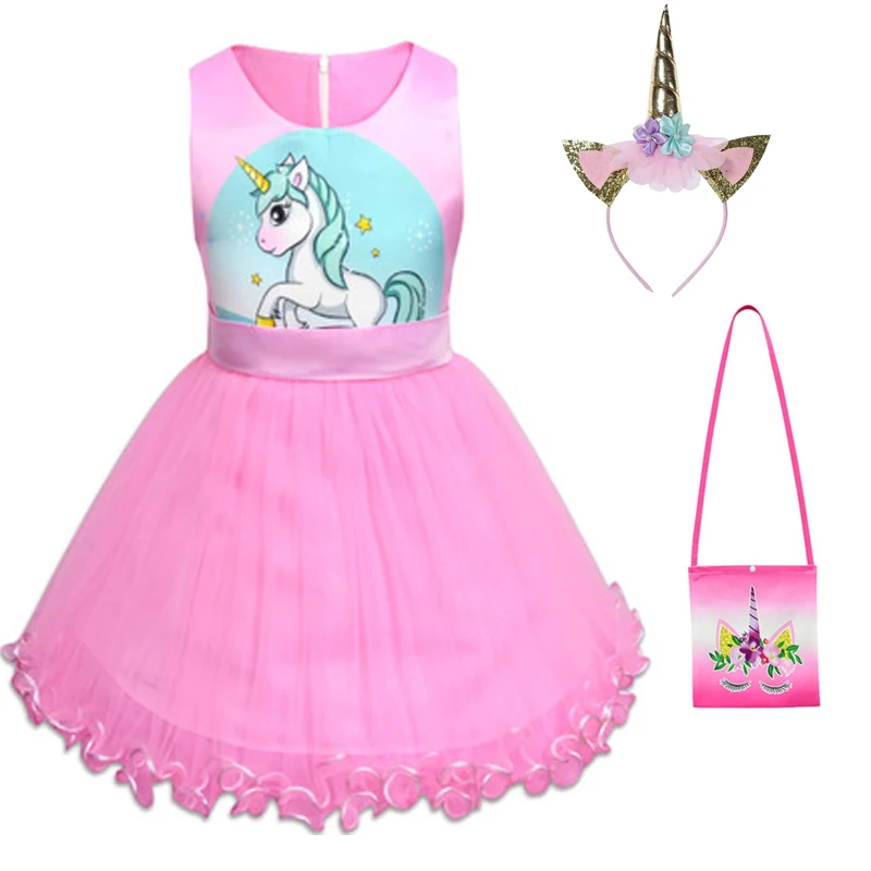 2019 New Lace Baby Girl Dress 3-9Years Girls Birthday Dresses Vestido birthday party princess Unicorn pony children's wear | Детская