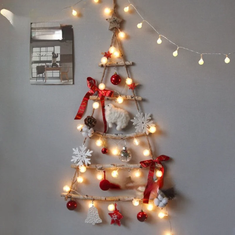 

GY Christmas Decorations Ins Nordic Wooden Photo Bar Wall Hanging Wall Creative Christmas Decorative Gift Gift