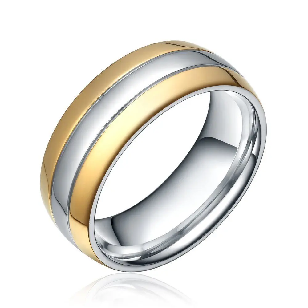 TIGRADE 6mm/8mm Men Women Wedding Rings Simple Engagement Band Eternity Gold Silver Color Titanium Ring anel masculino Sale | Украшения и